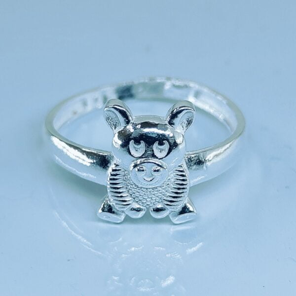 Teddy Bear Shaped Toe Rings In Silver